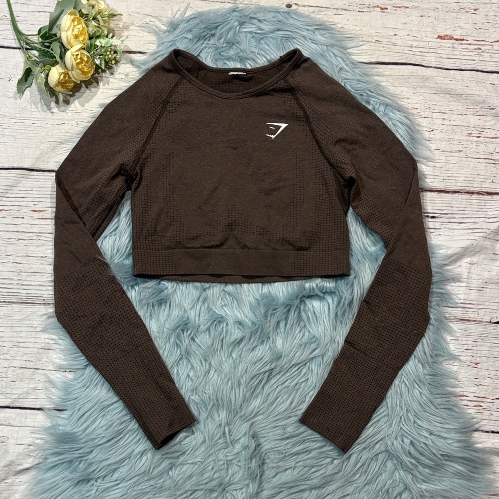 Gymshark VITAL CROP TOP Espresso Marl
